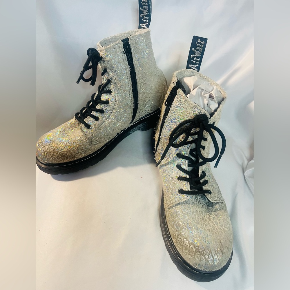 Dr. MARTENS 1460 PASCAL SNAKE METALLIC SUEDE BOOTS 5 w/3 g - Picture 5 of 16